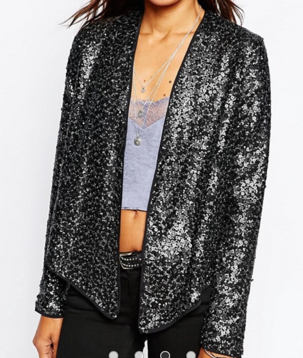 Gray Sequin Blazer